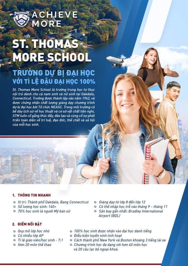 HỌC BỔNG KHỦNG TRƯỜNG NỘI TRÚ ST. THOMAS MORE SCHOOL